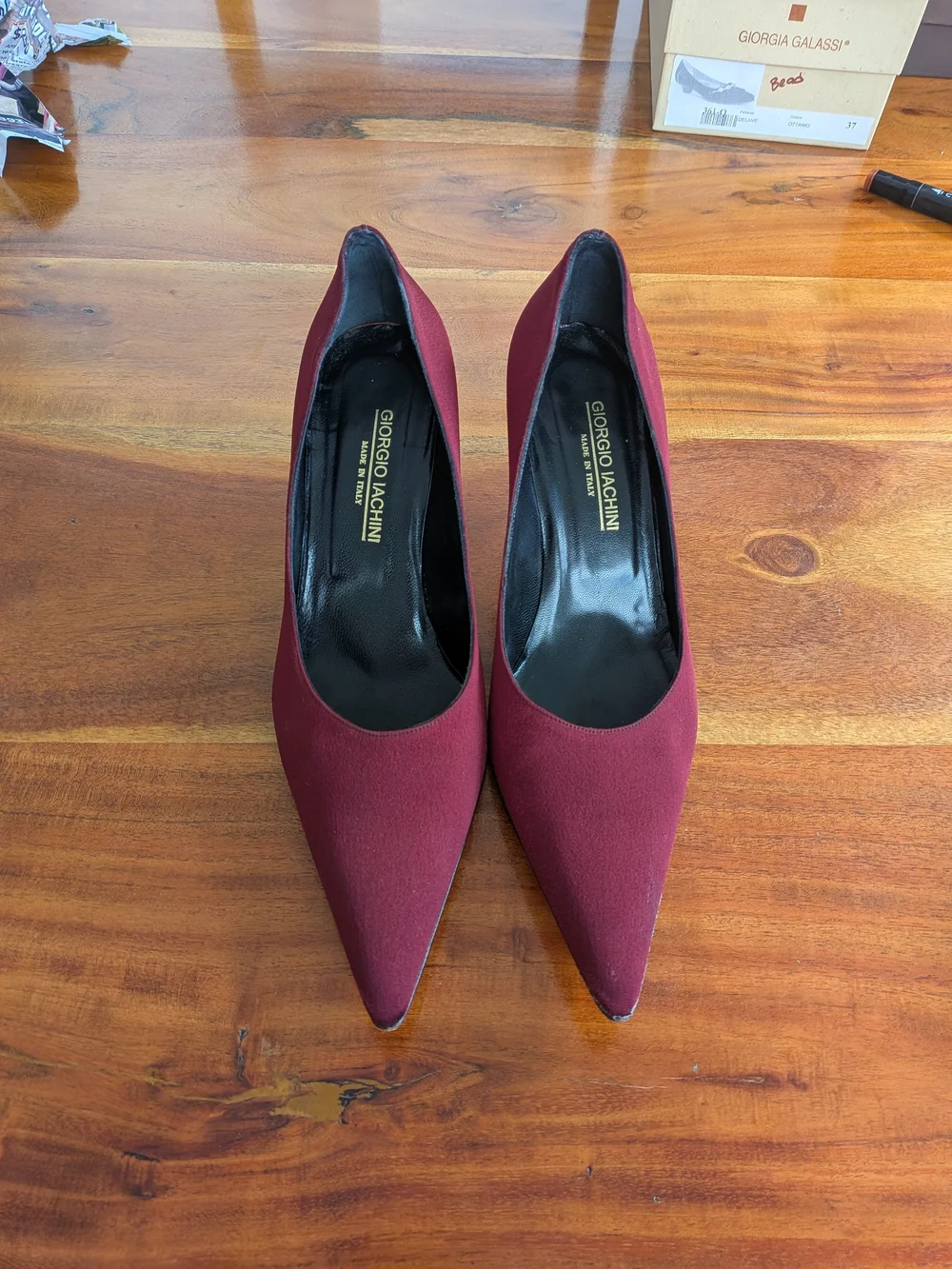 Burgundy Pointed-Toe Heels